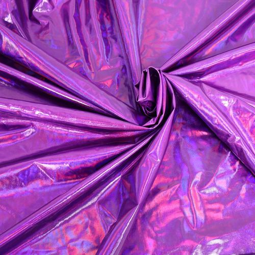 Tissu Ique Dex Irisé À Feuille Holographique,Extensible À 2 Voies,Costume De Justaucorps De Scène Bricolage,60 ""De Large Par Cour - Type Purple