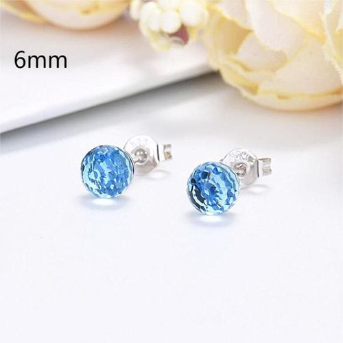 Boucles D'oreilles En Strass Colorés Pour Fille Et Femme,Bijoux Simples En Clip,Multicolores Et Charmant,6mm