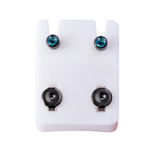Boucles D'oreilles En Acier De Couleur Arc-En-Ciel Noir,Piercing,Pistolet,Pierre De Naissance,Cz,Tragus,Cartilage,Bijoux Pour Le Corps,2 Pièces