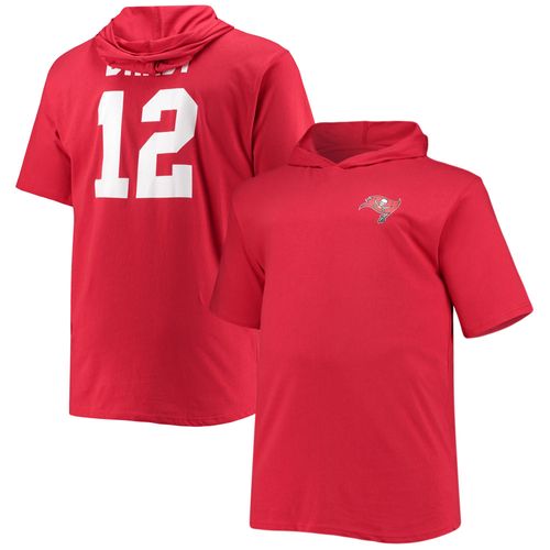 Fanatics Pour Hommes Tom Brady Red Tampa Bay Buccaneers Big & Tall Player Name & Number T-Shirt À Capuche
