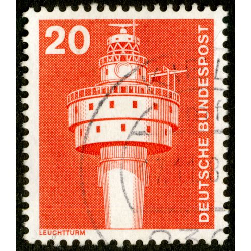 Timbre Oblitéré Deutsche Bundespost, Leuchtturm, 20
