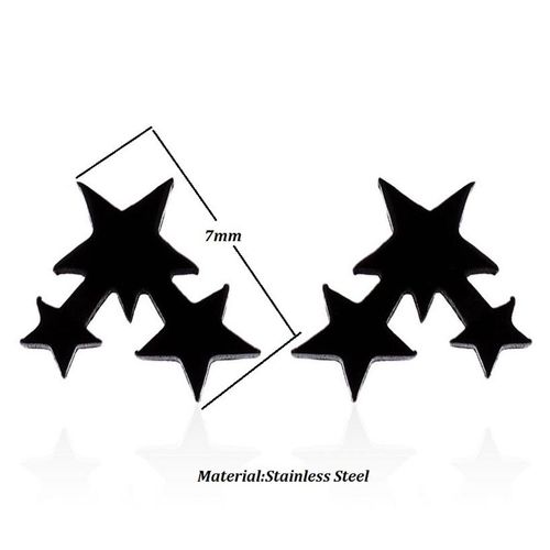 Boucles D'oreilles Multiples En Acier Inoxydable Pour Femme Et Enfant,Accessoires De Bijouterie,Minimaliste,Noir,Rond,Étoile,Lune,Croix,2022