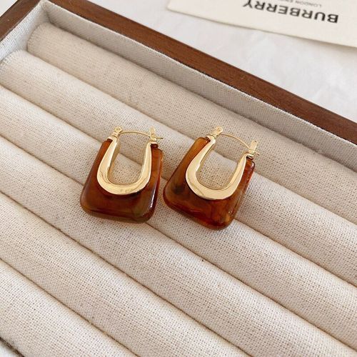 Boucles D'oreilles En Résine Transparente Pour Femmes Et Filles,Goujon Irrégulier Géométrique,Bijoux De Carillon Pour La Fête,Vert,Rose,2023
