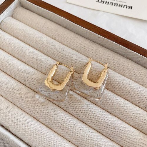 Boucles D'oreilles En Résine Transparente Pour Femmes Et Filles,Goujon Irrégulier Géométrique,Bijoux De Carillon Pour La Fête,Vert,Rose,2023
