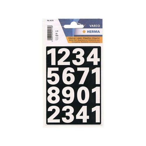 Chiffres - Stickers - Autocollant - Blanc - Grand Format - 0 À 9 - 2 Planches