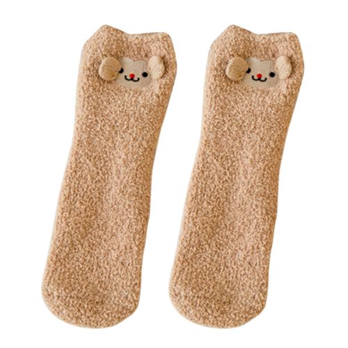 Chaussettes Molletonnées Chaudes Pour Femmes, Chaussons De Salon, Doux, Animal, Mignon Et Moelleux, D88