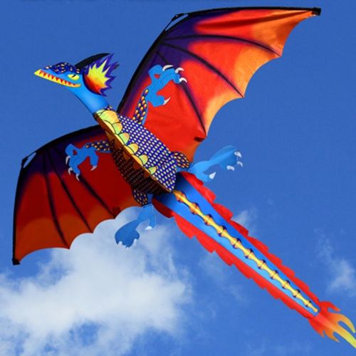 Cerf Volant Dragon 3d Avec Queue Pour Adultes, Volant En Plein Air, Ligne De 100m