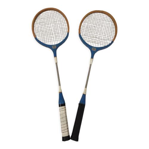 Raquettes De Badminton Vintage Bleu