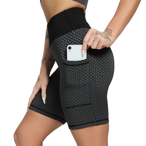 Short De Yoga Taille Haute Sans Couture Pour Femmes,Serré À La Hanche,Élastique,Push Up,Vêtements De Course,De Fitness,De Gymnastique,Leggings Avec Poche