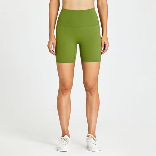 Shorts De Gymnastique Taille Haute,6 Pouces,Doux,Brossé,Contrôle Du Ventre,Leggings De Yoga Pour Femmes,Sans Couture Avant
