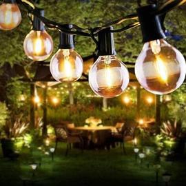 Guirlande lumineuse d'extérieur de 7,6 m avec ampoules multicolores G40  avec cordon de terrasse vert inclus. -  Canada