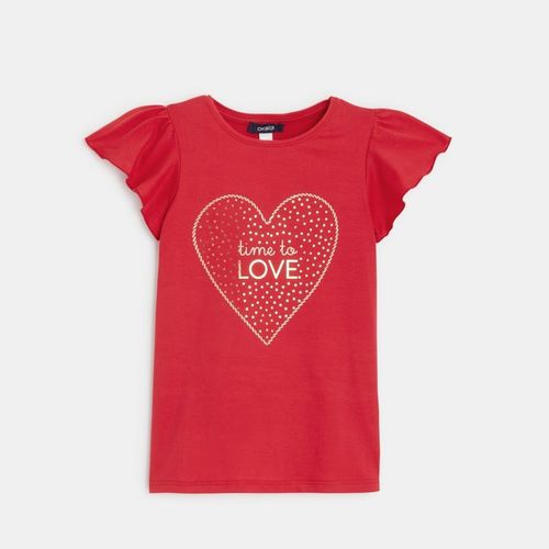 T-Shirt À Message "Time To Love" Fille (Okaïdi)