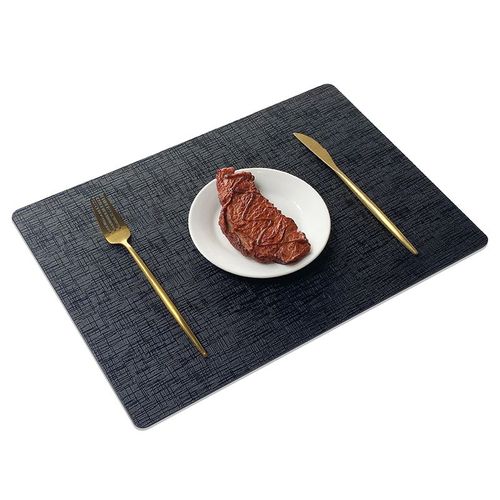Lot De 6 Sets De Table En Cuir Noir Et Dor? Square
