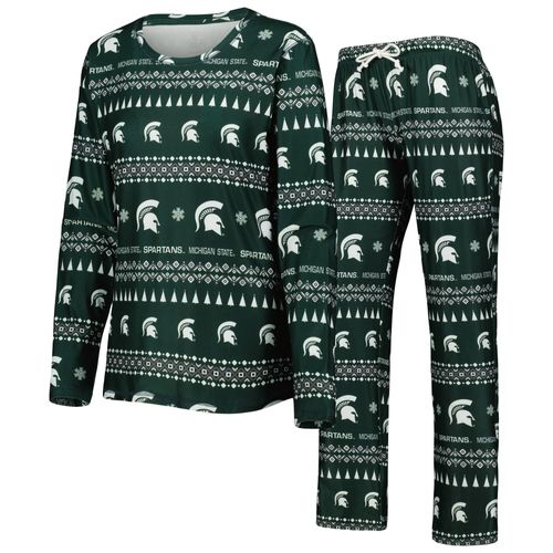 Concepts Sport Pour Femme Vert Michigan State Spartans Flurry Ugly Sweater T-Shirt Et Pantalon À Manches Longues Ensemble De Nuit