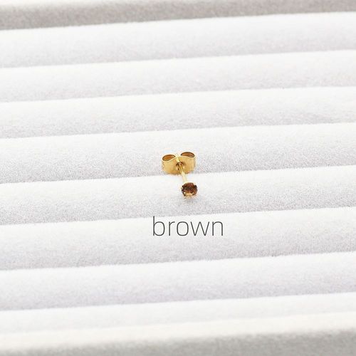 Boucles D'oreilles Rondes En Acier Inoxydable,3mm,Aaa,Blanc,Noir,Marron,Jaune,Contre-Indiqué,Placage Ip,Sans Décoloration,Sans Allergie