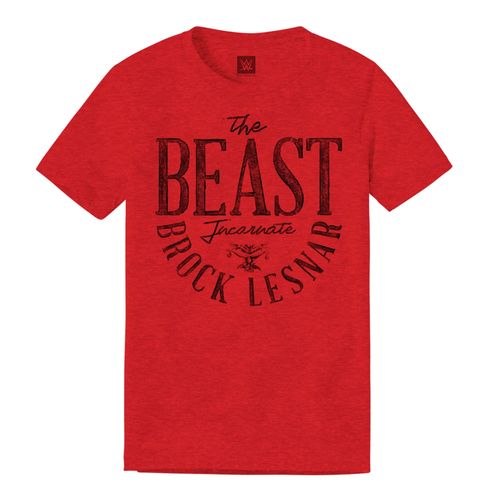 T-Shirt Brock Lesnar « The Beast Incarnate » Rouge - Hommes