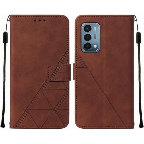 Housse Coque Pour Oneplus Nord N200 5g Etui En Cuir Housse Portefeuille Avec Fentes Pour Cartes Et Magnétique Protecteur Silicone Souple Cover Pour Oneplus Nord N200 5g, Style D'affaires Brun