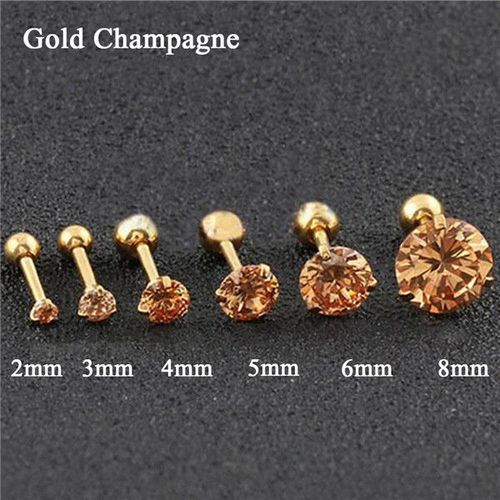 Boucles D'oreilles En Acier Inoxydable,Clou D'oreille En Clip,Piercing,Accessoires Bijoux,3 Broches,Cz