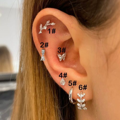 Boucles D'oreilles À Tige En Acier Inoxydable Pour Femmes,Piercing Septum,Cerceau D'oreille Papillon,Bijoux Lobe 147 Us Helix,2023