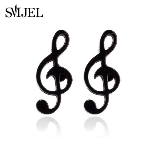 Smjel-Mini Boucles D'oreilles Musicales En Acier Inoxydable Pour Femme,Jolis Petits Clous D'oreille,Charme,Note De Musique,Bijoux Cadeau