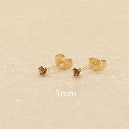 Boucles D'oreilles Rondes Colorées Aaa De 3mm,Avec Acier Inoxydable,20 Couleurs Au Choix,Sans Allergie