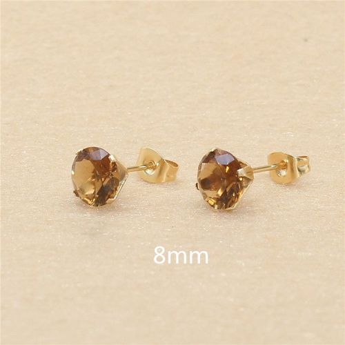 Sion L-Boucles D'oreilles Rondes En Acier Inoxydable,Bijoux Bruns,Ne Se Décolore Pas,Ne Se Décolore Pas,Sans Allergie,Document De Thé Brun Café,Taille 3mm À 8mm