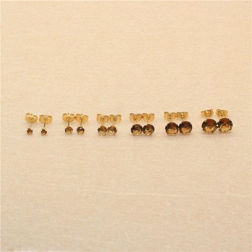 Sion L-Boucles D'oreilles Rondes En Acier Inoxydable,Bijoux Bruns,Ne Se Décolore Pas,Ne Se Décolore Pas,Sans Allergie,Document De Thé Brun Café,Taille 3mm À 8mm