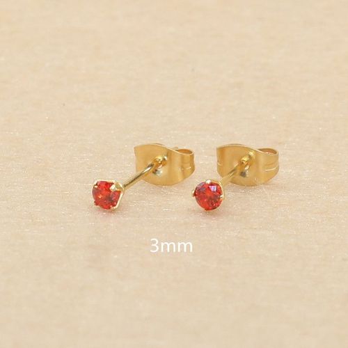 Boucles D'oreilles Rondes Colorées Aaa De 3mm,Avec Acier Inoxydable,20 Couleurs Au Choix,Sans Allergie