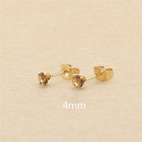 Sion L-Boucles D'oreilles Rondes En Acier Inoxydable,Bijoux Bruns,Ne Se Décolore Pas,Ne Se Décolore Pas,Sans Allergie,Document De Thé Brun Café,Taille 3mm À 8mm
