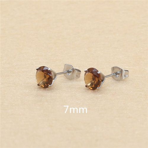 Sion L-Boucles D'oreilles Rondes En Acier Inoxydable,Bijoux Bruns,Ne Se Décolore Pas,Ne Se Décolore Pas,Sans Allergie,Document De Thé Brun Café,Taille 3mm À 8mm