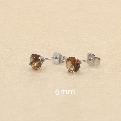 Sion L-Boucles D'oreilles Rondes En Acier Inoxydable,Bijoux Bruns,Ne Se Décolore Pas,Ne Se Décolore Pas,Sans Allergie,Document De Thé Brun Café,Taille 3mm À 8mm
