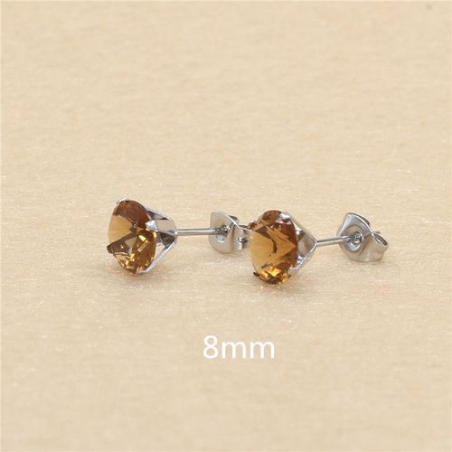 Sion L-Boucles D'oreilles Rondes En Acier Inoxydable,Bijoux Bruns,Ne Se Décolore Pas,Ne Se Décolore Pas,Sans Allergie,Document De Thé Brun Café,Taille 3mm À 8mm