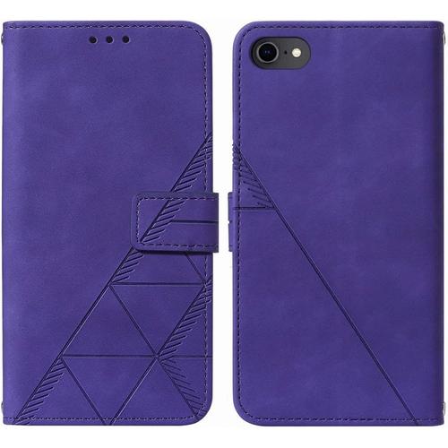 Housse Coque Pour Iphone 6 7 8 Etui En Cuir Housse Portefeuille Avec Fentes Pour Cartes Et Magnétique Protecteur Silicone Souple Cover Pour Iphone 6 7 8, Style D'affaires Mauve