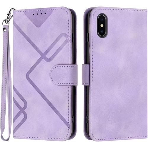 Coque Pour Samsung Galaxy Note 8, [Housse En Cuir Pu Premium] [Etui À Rabat] [Pochette De Portefeuille], Étui De Protection Pour Samsung Galaxy Note 8 - Lilas