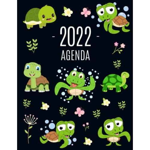 Tortuga Agenda 2022: Planificador Con Reptil Verde | 52 Semanas (Enero A Diciembre 2022)