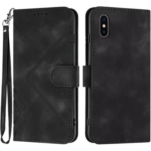 Coque Pour Samsung Galaxy A50 /A50s, [Housse En Cuir Pu Premium] [Etui À Rabat] [Pochette De Portefeuille], Étui De Protection Pour Samsung Galaxy A50 /A50s - Noir