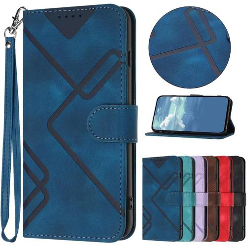 Coque Pour Samsung Galaxy S10 Plus, [Housse En Cuir Pu Premium] [Etui À Rabat] [Pochette De Portefeuille], Étui De Protection Pour Samsung Galaxy S10 Plus - Bleu