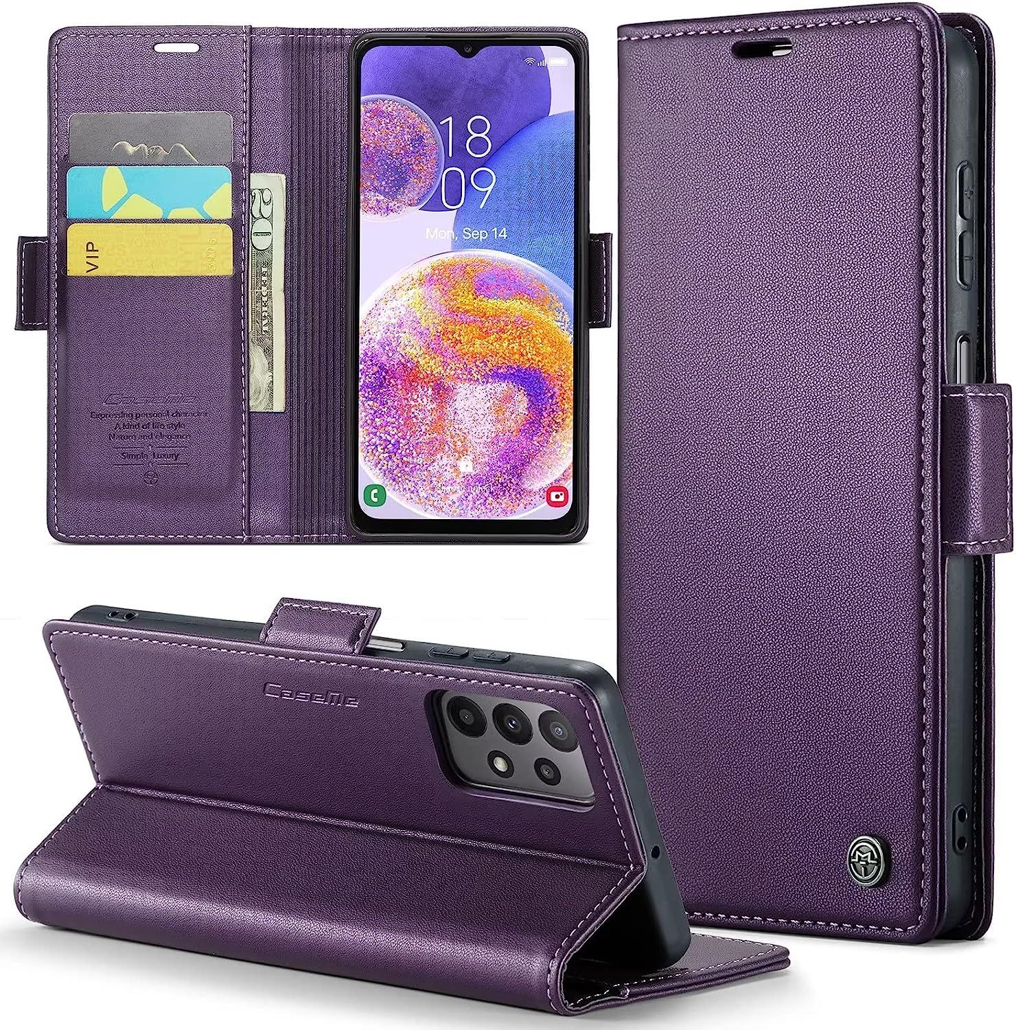 Coque Pour Samsung Galaxy S10 Etui Protection Housse Premium En Cuir Pu Pochette Fermeture Magnétique Flip Case, Violet