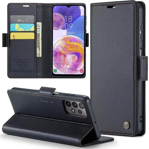 Coque Pour Samsung Galaxy S10 Plus Etui Protection Housse Premium En Cuir Pu Pochette Fermeture Magnétique Flip Case, Noir