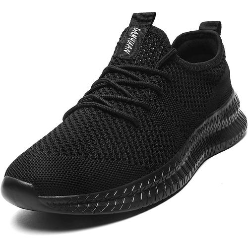 Chaussures Baskets de Sport à plateforme, pour hommes, décontractées et  respirantes, pour la course, de Tennis, de marche - Noir Pointure 40