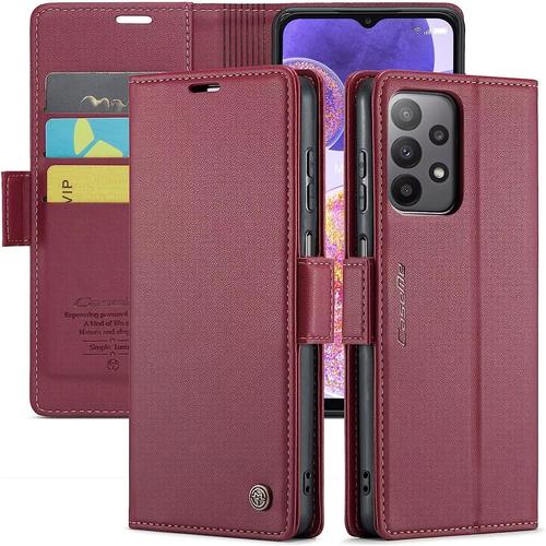 Coque Pour Samsung Galaxy S10 Plus, [Housse En Cuir Pu Premium] [Etui À Rabat] [Pochette De Portefeuille] Étui De Protection Pour Samsung Galaxy S10 Plus- Rouge