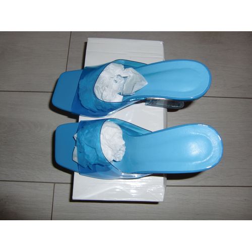 Mules Transparentes Bleues 37 Talon Haut (9 Cm)