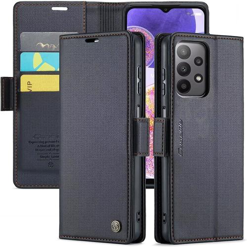 Coque Pour Samsung Galaxy A53 5g, [Housse En Cuir Pu Premium] [Etui À Rabat] [Pochette De Portefeuille] Étui De Protection Pour Samsung Galaxy A53 5g- Noir