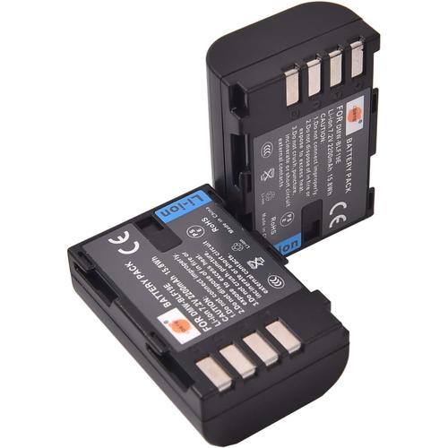 DMW-BLF19E Lot de 2 batteries de rechange compatibles avec DMW-BLF19 et Panasonic Lumix DMC-GH3, DMC-GH3GK, DMC-GH3H, DMC-GH3HGK, DMC-GH3K Body, DMC-GH4H, DMC-GH4H et DMC-GH4