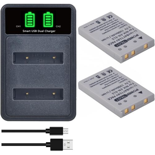Batterie EN-EL5 1500 mAh et chargeur avec connecteur de type C pour Nikon Coolpix P520, P90, P80, Coolpix P510, P500, P530, P100, P5100, P5000, P6000