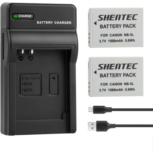 Batterie Li-ION Compatible avec NB-5L et Canon PowerShot S110, SD700 is, SD790, SD800, SD850, SD870, SD880, SD890, SD900, SD950, SD970, SD990, SX200, SX210, SX220