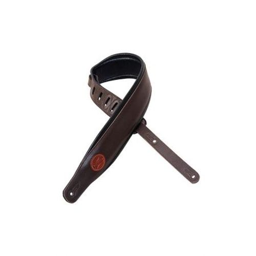 Levy's Mss2-Dbr - Sangle Cuir Pleine Fleur Et Logo Levy's - Dark Brown
