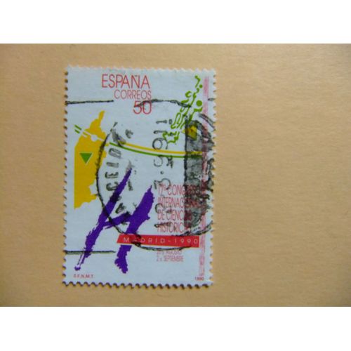 31 Espagne 1990 / Sciences Historiques Logo / Edifil 3075 Fu Yvert 2687 Fu