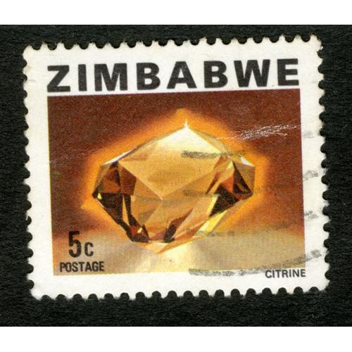 Timbre Oblitéré Zimbabwe, Citrine, 5c, Postage