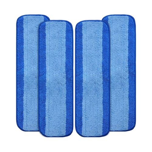 Lot de 4 tampons de nettoyage en microfibre de rechange pour balai humide et sec Bona, 18 pouces, recharges lavables et reutilisables
